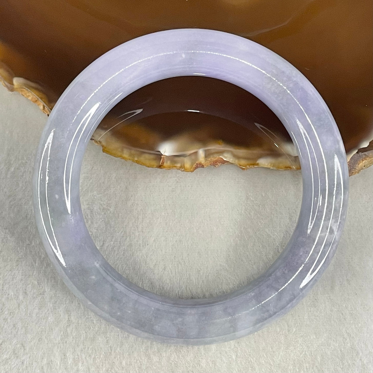 Type A Deep Lavender Jadeite Bangle 73.89g Internal Diameter 55.2mm by 11.9 by 11.4mm (Slight Internal Lines, Burnt) - Huangs Jadeite and Jewelry Pte Ltd