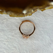 Natural Morganite in 925 Sliver in Rose Gold Color Ring (Adjustable Size) 1.76g 5.7 by 3.9 by 2.7mm - Huangs Jadeite and Jewelry Pte Ltd