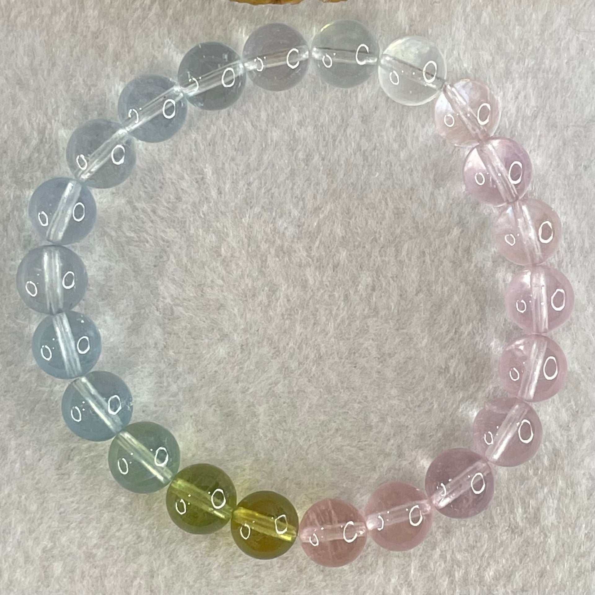 Very Very High Grade Transparent Natural Morganite Beryl Beads Bracelet 19.62g 15.5cm 8.8mm 22 Beads - Huangs Jadeite and Jewelry Pte Ltd