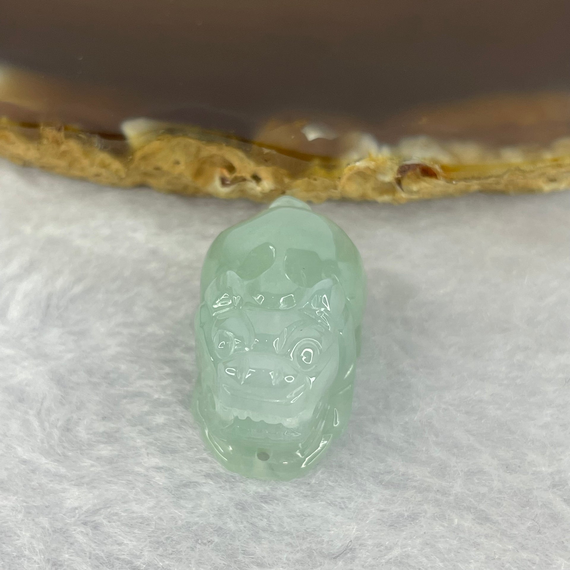 Type A Sky Blue Jadeite Pixiu Pendent A货天空蓝色翡翠貔貅牌  9.56g 22.0 by 14.6 by 14.6 mm - Huangs Jadeite and Jewelry Pte Ltd