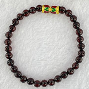 Natural Dark Blood Red Amber Beads Bracelet 天然血珀手链  3.95g 15cm 5.4mm 31 Beads - Huangs Jadeite and Jewelry Pte Ltd