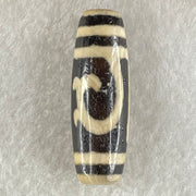 Natural Powerful Tibetan Old Oily Agate Double Du Mu Dzi Bead Heavenly Master (Tian Zhu) 9.15g 37.2 by 12.4mm - Huangs Jadeite and Jewelry Pte Ltd