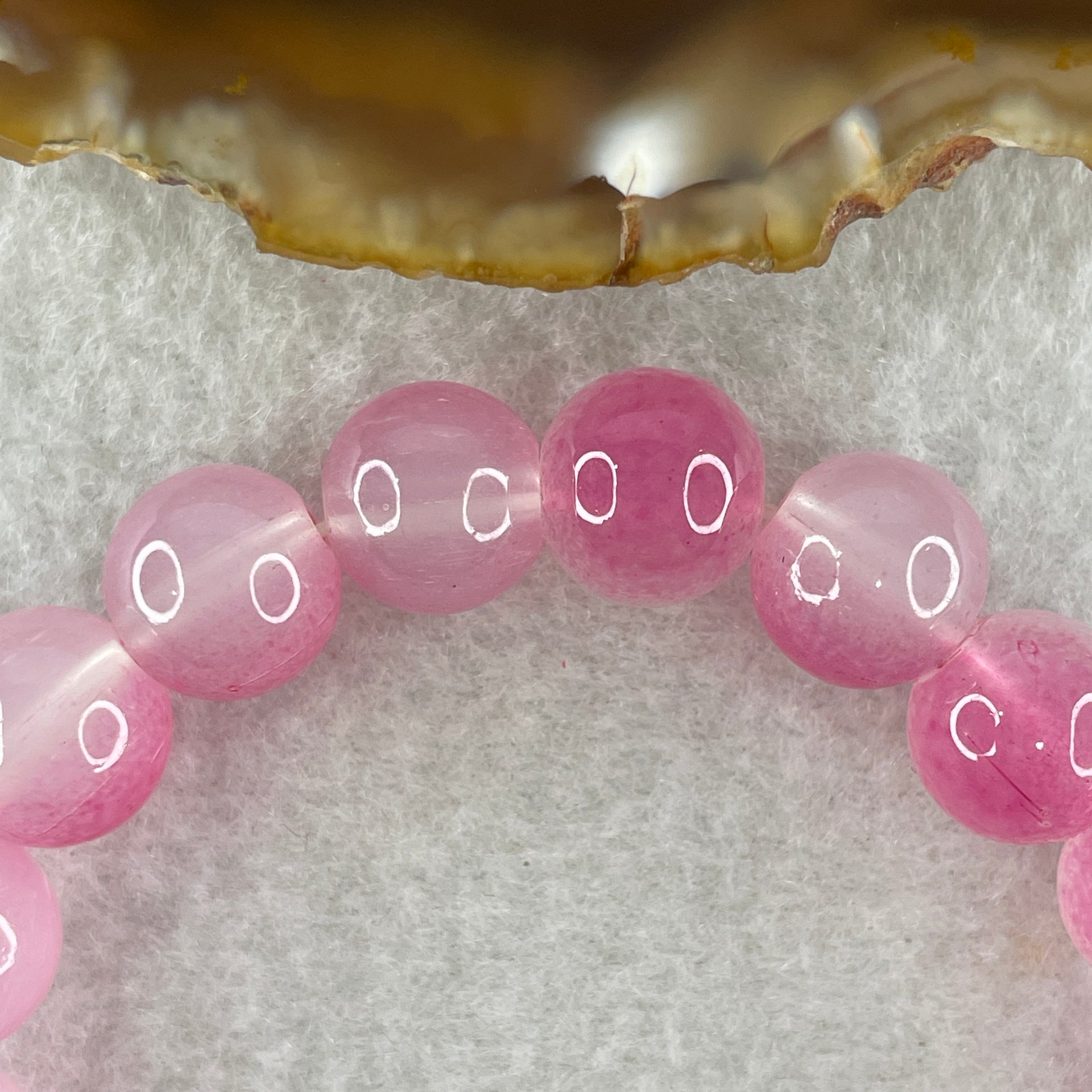 Dyed Agate Faceted Beads Bracelet 25.30g 15cm 10.3mm 19Beads - Huangs Jadeite and Jewelry Pte Ltd