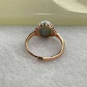 Natural Larimar in S925 Silver Rose Gold Color Ring (Adjustable Size) 1.81g 9.9 by 8.0 by 5.0mm - Huangs Jadeite and Jewelry Pte Ltd