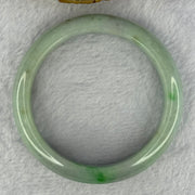 Type A Light Green with Bright Green Patches Jadeite Bangle 78.00g Internal Diameter 61.7mm 14.5 by 9.9mm (Very Slight External Rough) - Huangs Jadeite and Jewelry Pte Ltd