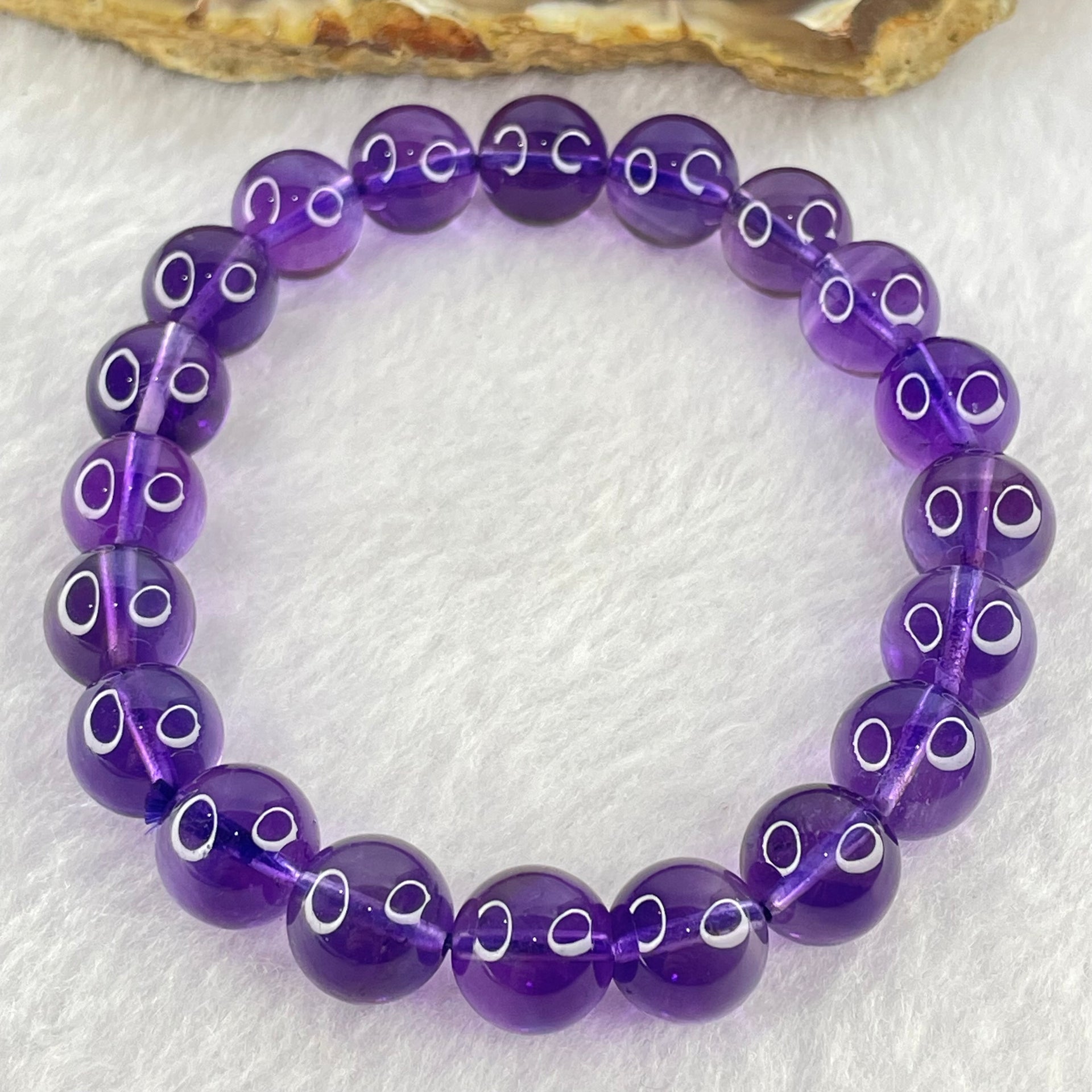 Very Good Grade Natural Amethyst Bracelet 24.96.g 16cm 9.5mm 20 Beads - Huangs Jadeite and Jewelry Pte Ltd