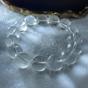 Natural Clear Quartz Beads Bracelet 60.96g 16cm 14.4mm 15 Beads - Huangs Jadeite and Jewelry Pte Ltd