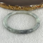 Type A Natural Green with Wuji Grey Piao Hua Jadeite Bangle 11.14g Internal Diameter 51.1mm 5.2 by 5.8mm (Close to Perfect) - Huangs Jadeite and Jewelry Pte Ltd