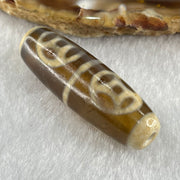 Natural Powerful Tibetan Old Oily Agate Four Coins Dzi Bead Heavenly Master (Tian Zhu) 9.37g 38.4 by 12.6mm - Huangs Jadeite and Jewelry Pte Ltd