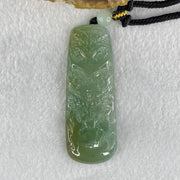 Grandmaster Type A Icy Blueish Green Jadeite Fu Gou on Dragon Pendant 30.95g 68 by 25 by 9.3mm - Huangs Jadeite and Jewelry Pte Ltd