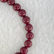 Natural Blood Red Cinnabar and Crystal Beads Bracelet with Flower and Pumpkin Charm 14.73g  15cm 6.4mm 24 Beads - Huangs Jadeite and Jewelry Pte Ltd