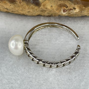 Natural-Fresh-Water-Pearl-in-S925-Sliver-Ring-1.54g-6.7-by-4.8mm-US-5.5-HK-11.8