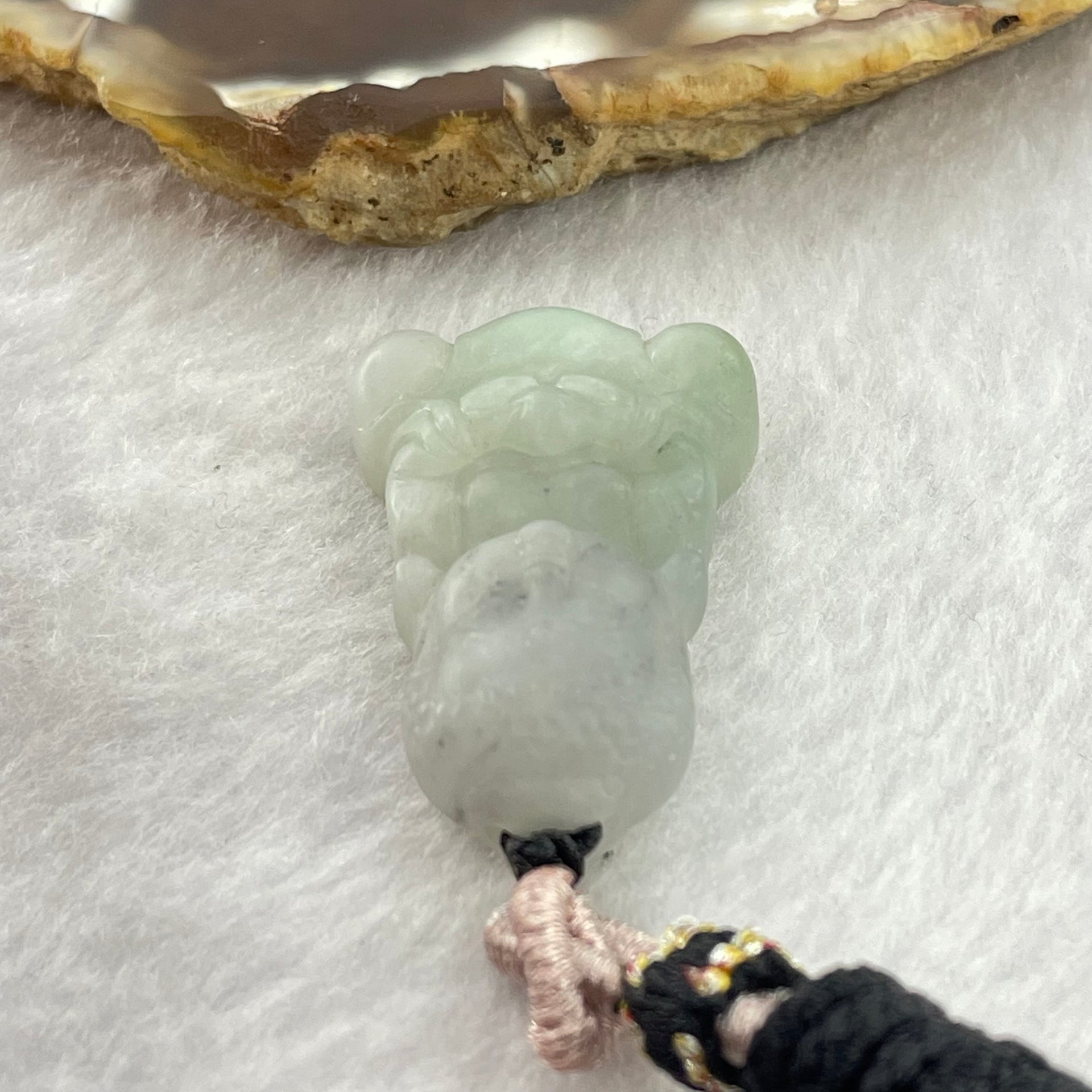 Type A Light Green Jadeite Baby Buddha Pendent 11.45g 33.2 by 21.0 by 8.4mm - Huangs Jadeite and Jewelry Pte Ltd