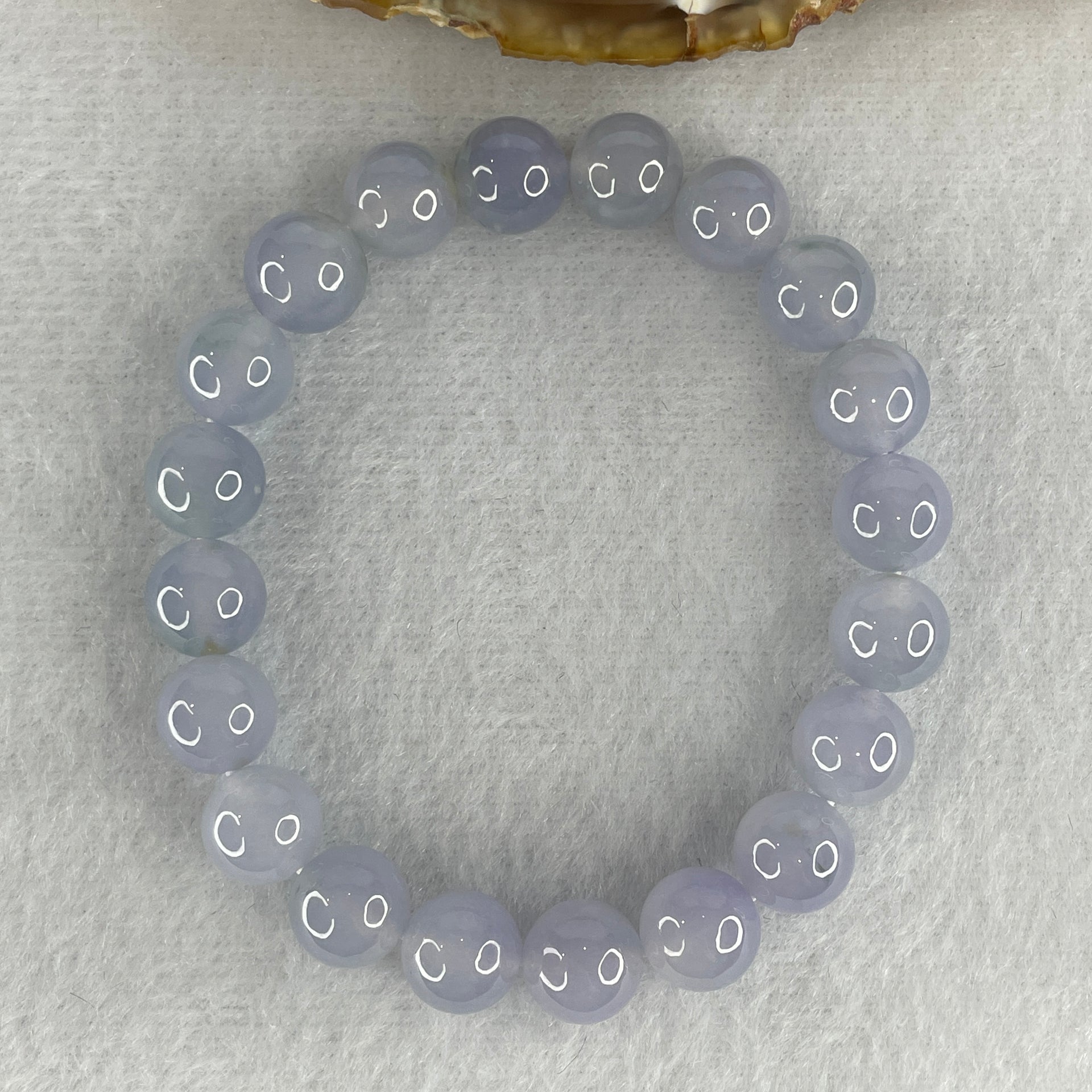 Certified High Grade Natural Type A Jelly Full Intense Lavender Jadeite Beads Bracelet 31.05g 16cm 10.1mm 20 Beads - Huangs Jadeite and Jewelry Pte Ltd