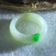 Type A Light Yellowish Green Lavender with Spicy Green Piao Hua Jadeite Ring 4.50g 6.6 by 3.7mm US8.4 HK18.6 - Huangs Jadeite and Jewelry Pte Ltd