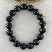 Type A Opaque Black Omphacite Jadeite Beads Bracelet 47.11g 16cm 11.8mm 17 Beads - Huangs Jadeite and Jewelry Pte Ltd
