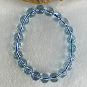 Good Grade Natural Blue Topaz Beads Bracelet 29.22g 15.5cm 9.3mm 21 Beads - Huangs Jadeite and Jewelry Pte Ltd