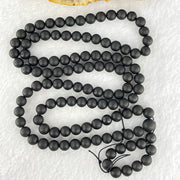 Natural Dark Matt Black Amber Beads Necklace 天然大黑天翁琥珀项链 20.59g 70cm 8.1mm 1 Bead 6.4mm 104 Beads - Huangs Jadeite and Jewelry Pte Ltd