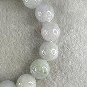 Type A Light Green with Slight Light Lavender Jadeite Beads Bracelet 46.20g 15cm 12.3mm 16 Beads - Huangs Jadeite and Jewelry Pte Ltd