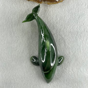 Natural Dark Green Serpentine Killer Whale Display 130.1g 122.0 by 52.0 by 50.0mm - Huangs Jadeite and Jewelry Pte Ltd