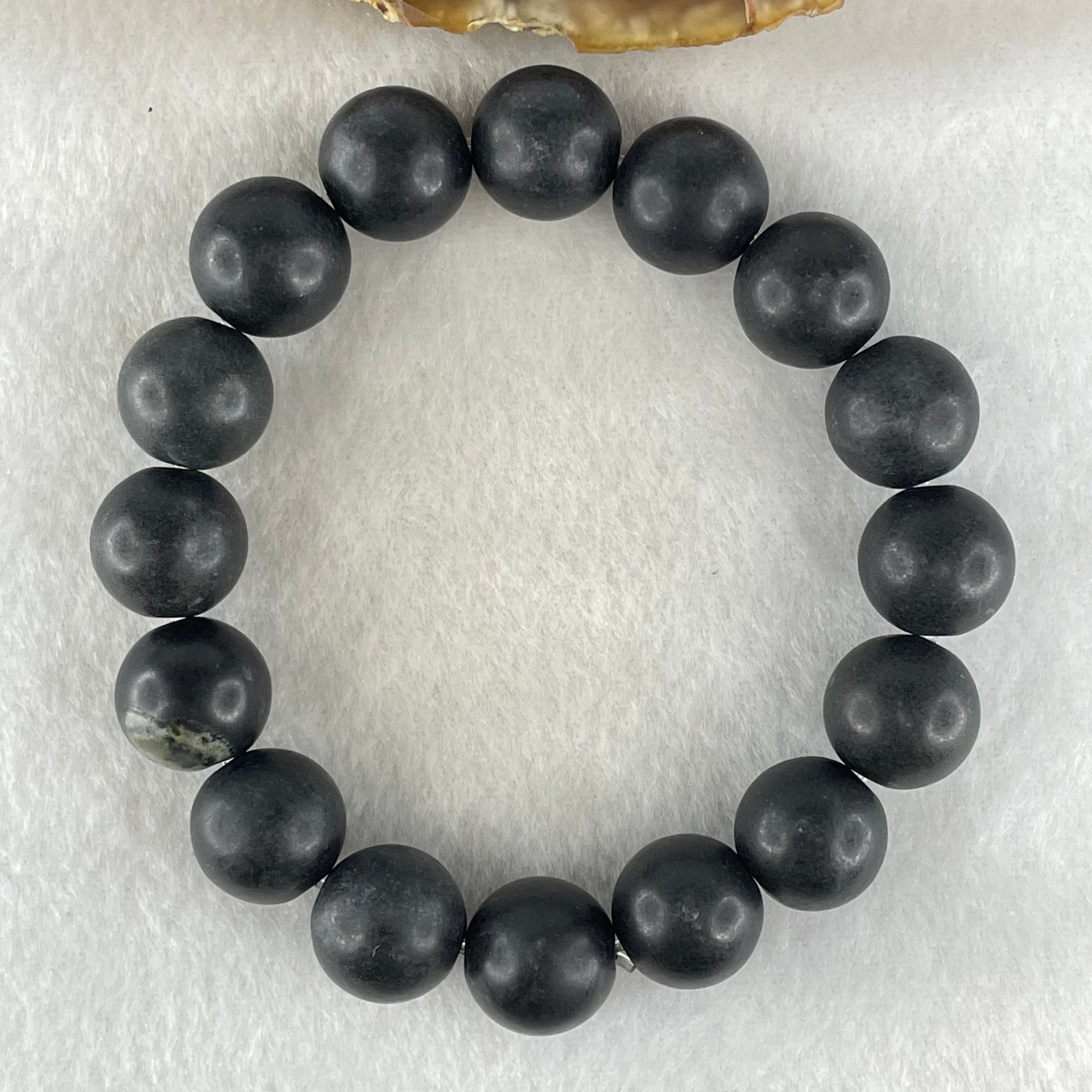 Natural Magnetite Beads Bracelet 63.55g 17cm 13.8mm 16 Beads - Huangs Jadeite and Jewelry Pte Ltd