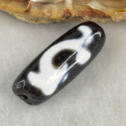 Natural Powerful Tibetan Old Oily Agate Green Tara Dzi Bead Heavenly Master (Tian Zhu) 绿度母天珠 4.50g 28.5 by 10.4mm - Huangs Jadeite and Jewelry Pte Ltd
