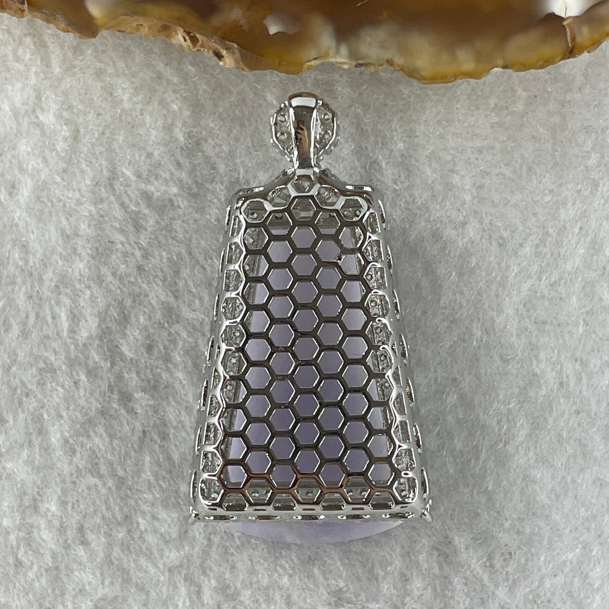 Natural Type A Lavender Jadeite Wushipai Pendant in S925 Silver | (11.34g | 31.0 x 17.5 x 4.2mm | Unobstructed Peace & Regal Protection Anchor, Feng Shui Harmony & Noble Charm Pendant) - Huangs Jadeite and Jewelry Pte Ltd