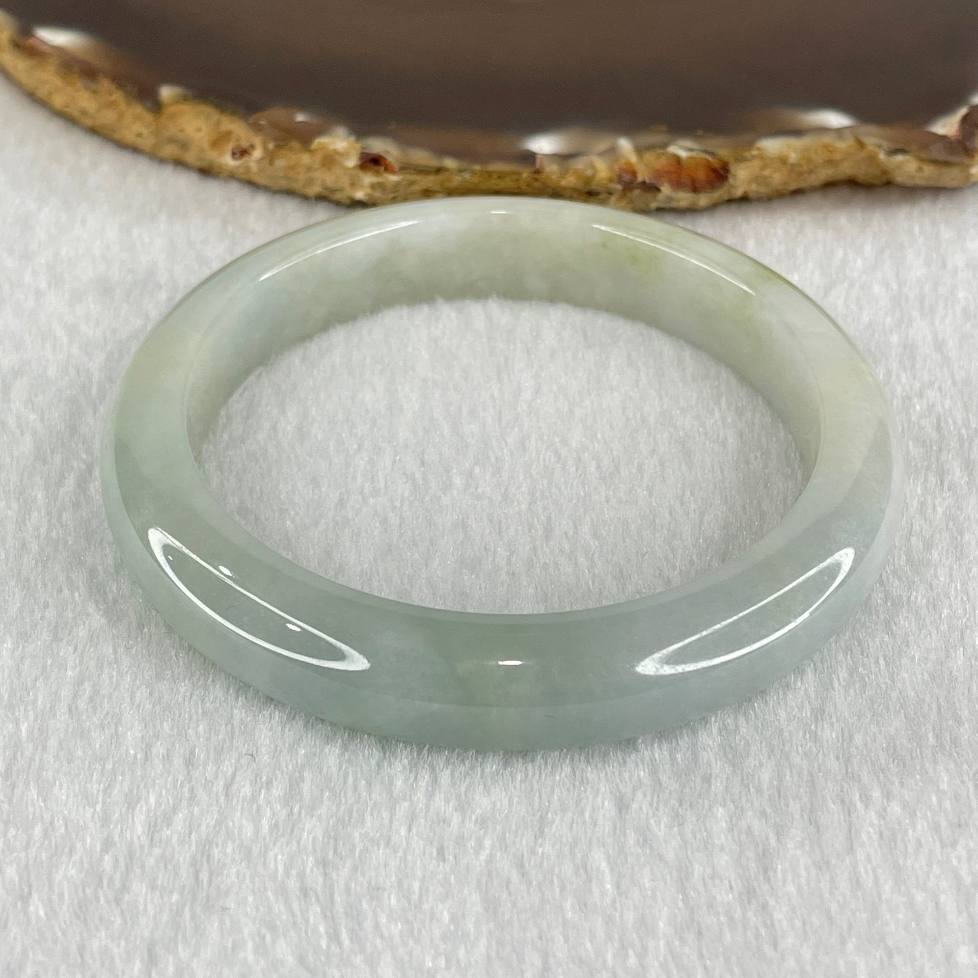 Type A Light Blueish green with Faint Green Jadeite Bangle 49.90g Internal Diameter 57.1mm 11.5 by 8.5mm (Very Slight Internal Lines) - Huangs Jadeite and Jewelry Pte Ltd
