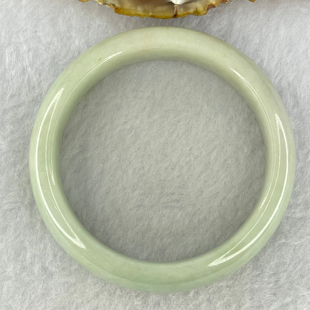 Type A Light Green with Yellow Spots Jadeite Bangle Internal Diameter 54.9mm 68.52g 16.4 by 8.7mm (Close to Perfect) - Huangs Jadeite and Jewelry Pte Ltd