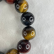 Natural Red Yellow Blue Tiger's Eye Quartz Beads Bracelet 110.63g 18cm 18.4mm 13 Beads - Huangs Jadeite and Jewelry Pte Ltd