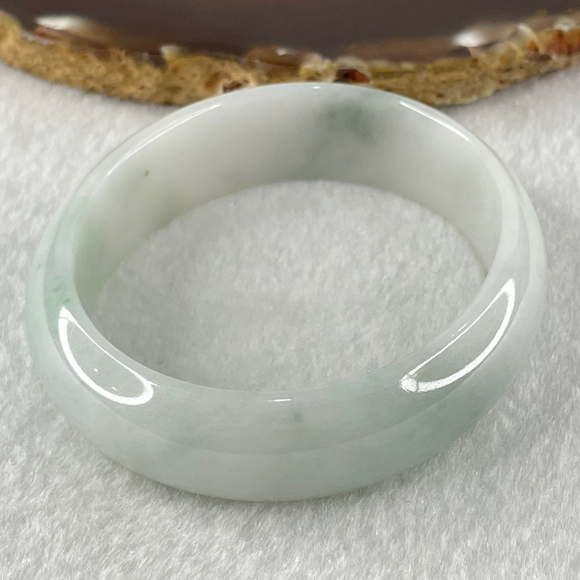 Type A Faint Lavender Green Jadeite Oval Bangle 45.43g Internal Diameter 55.8mm 15.8 by 6.3mm (Internal Lines) - Huangs Jadeite and Jewelry Pte Ltd