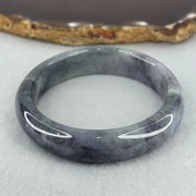 Type A Wuji Grey Black with Lavender Jadeite Oval Bangle Internal Diameter 57.8mm 48.41g 12.7 by 7.7mm (Very Slight Fine Internal Lines) - Huangs Jadeite and Jewelry Pte Ltd