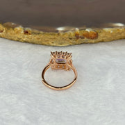 Natural Fluorite in 925 Sliver Rose Gold Color Ring (Adjustable Size) 2.22g 7.1 by 7.1 by 3.7mm - Huangs Jadeite and Jewelry Pte Ltd