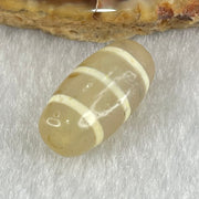 Natural Powerful Tibetan Old Oily Agate 3-Lines Dzi Bead Heavenly Master (Tian Zhu) 三行天诛 2.99g 20.1 by 10.2mm - Huangs Jadeite and Jewelry Pte Ltd