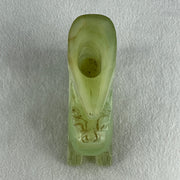 Natural Green Serpentine Pixiu Vase Display 989.6g 130.0 by 48.0 by 135.0mm - Huangs Jadeite and Jewelry Pte Ltd