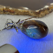 Natural Amber Pendent In S925 Sliver Necklace 15.89g 32.2 by 18.9mm - Huangs Jadeite and Jewelry Pte Ltd