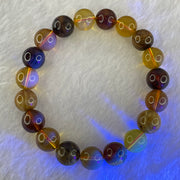 Natural Mixed Color Amber Beads Bracelet 9.41g 15.5cm 9.9mm 19 Beads - Huangs Jadeite and Jewelry Pte Ltd