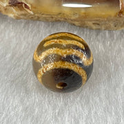 Natural Powerful Tibetan Old Oily Agate Double Garuda Dzi Bead Heavenly Master (Tian Zhu) 1.59g 10.3 by 10.6mm - Huangs Jadeite and Jewelry Pte Ltd