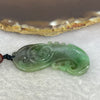Type A Dark Green and Light Green with Grey Wuji Jadeite Phoenix Pendent 12.20g 45.6 by 21.6 by 5.0 mm - Huangs Jadeite and Jewelry Pte Ltd