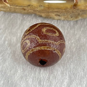 Natural Powerful Tibetan Old Oily Agate 6 Eyes Dzi Bead Heavenly Master (Tian Zhu) 六眼天诛 1.44g 10.0 by 10.4mm - Huangs Jadeite and Jewelry Pte Ltd
