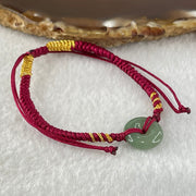 Type A Blueish Green Jadeite Ping An Kou Donut In String Bracelet 1.90g 12.5 by 3.8mm - Huangs Jadeite and Jewelry Pte Ltd