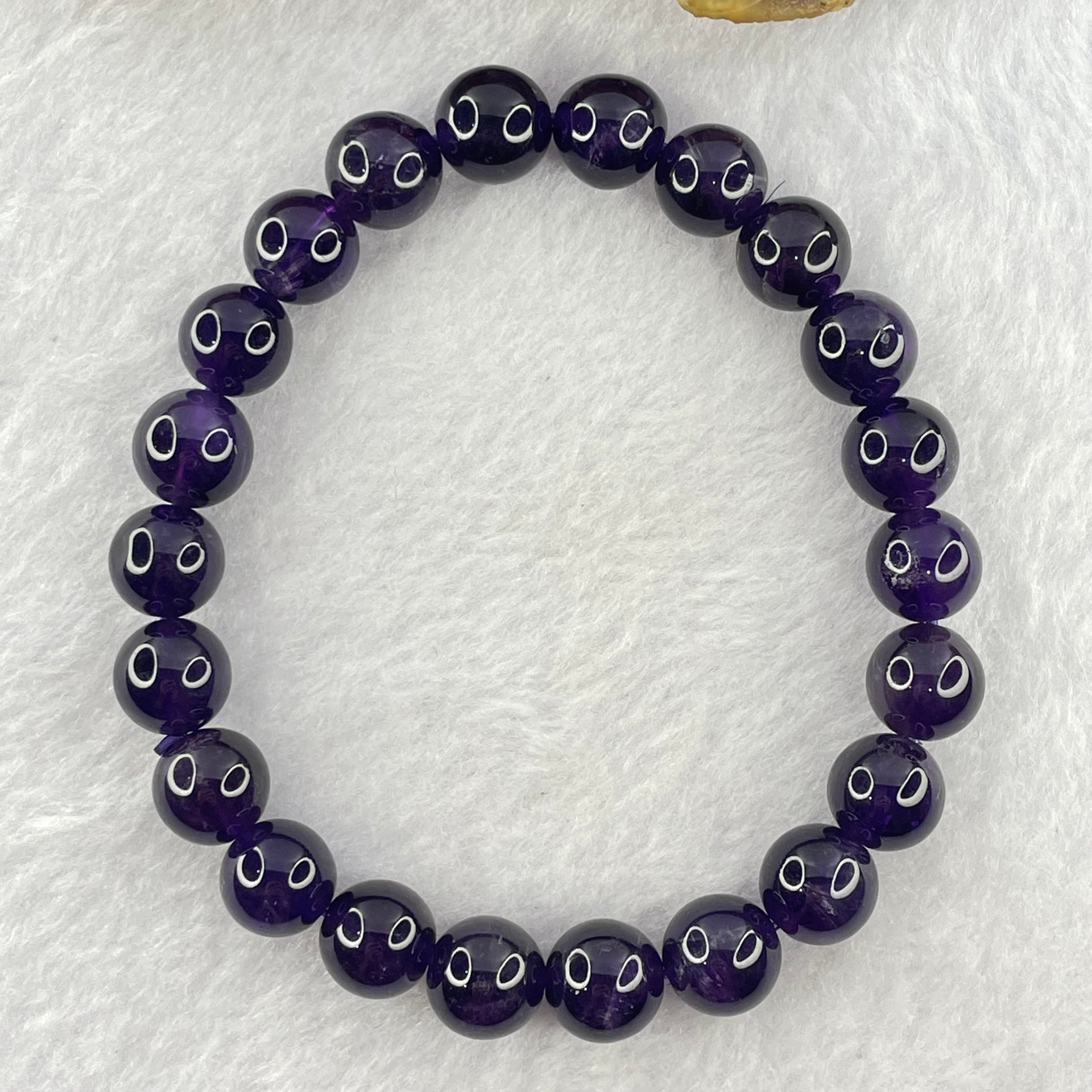 Good Grade Natural Amethyst Bracelet 23.21g 16.5cm 9.4mm 22 Beads - Huangs Jadeite and Jewelry Pte Ltd