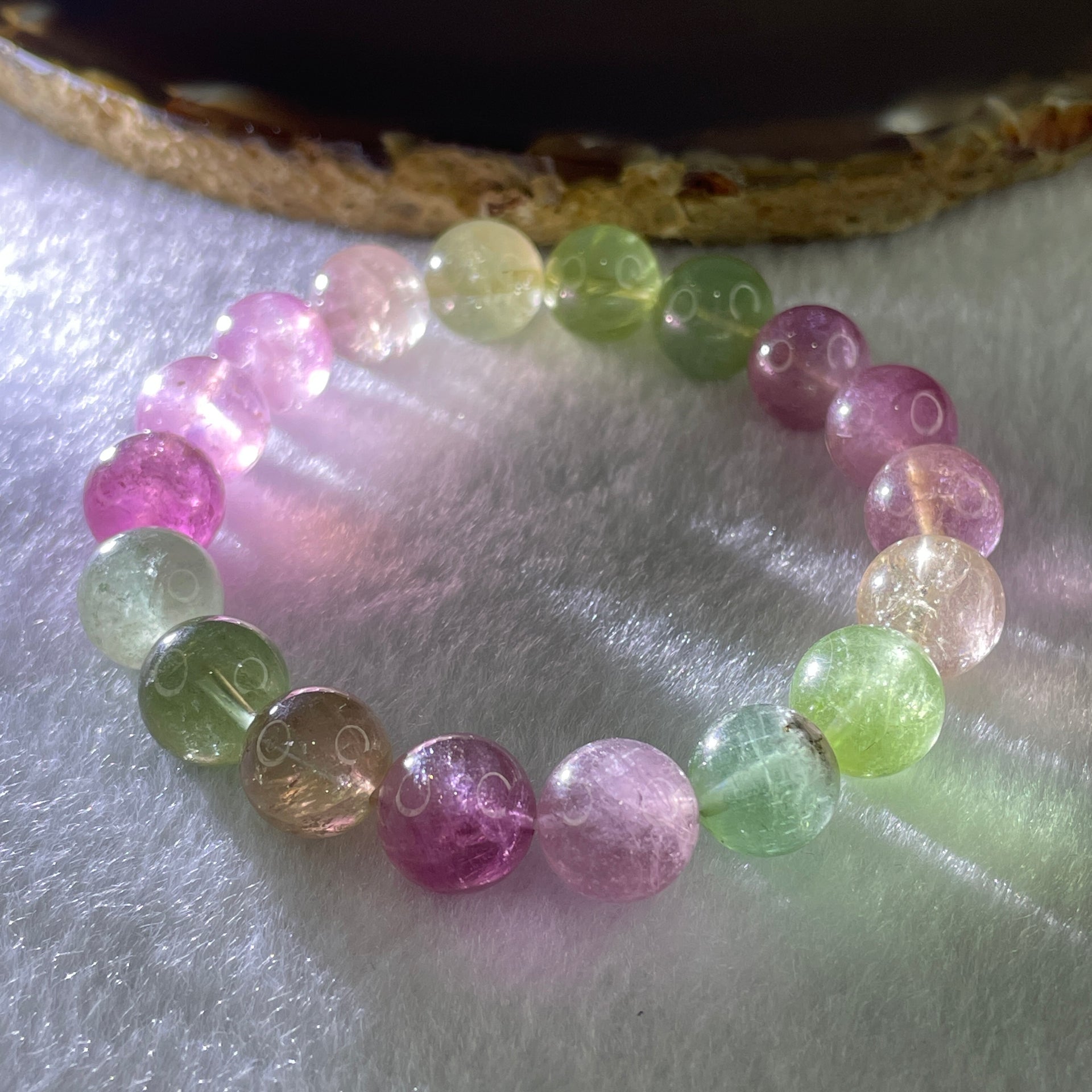Very Good Natural Tourmaline Crystal Beads Bracelet 26.01g 14cm 9.9mm 18Beads - Huangs Jadeite and Jewelry Pte Ltd