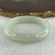 Type A Natural Jelly Light Green Jadeite Oval Bangle 47.17g Inner Diameter 54.6mm 12.3 by 8.2mm (Internal Line) - Huangs Jadeite and Jewelry Pte Ltd