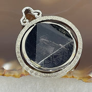 Natural Hypersthene in Stainless Steel Pendant 23.93g 25.0 by 9.4mm - Huangs Jadeite and Jewelry Pte Ltd