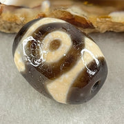 Natural Powerful Tibetan Old Oily Agate 3 Eyes Dzi Bead Heavenly Master (Tian Zhu) 三眼天诛 7.61g 20.1 by 16.1mm - Huangs Jadeite and Jewelry Pte Ltd