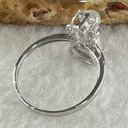 Type A Glassy Colourless Jadeite Cat with Diamonds in 18K Whitre Gold 2.04g Teardrop 6.8 by 4.5 by 2.0mm US6.8 HK15 - Huangs Jadeite and Jewelry Pte Ltd