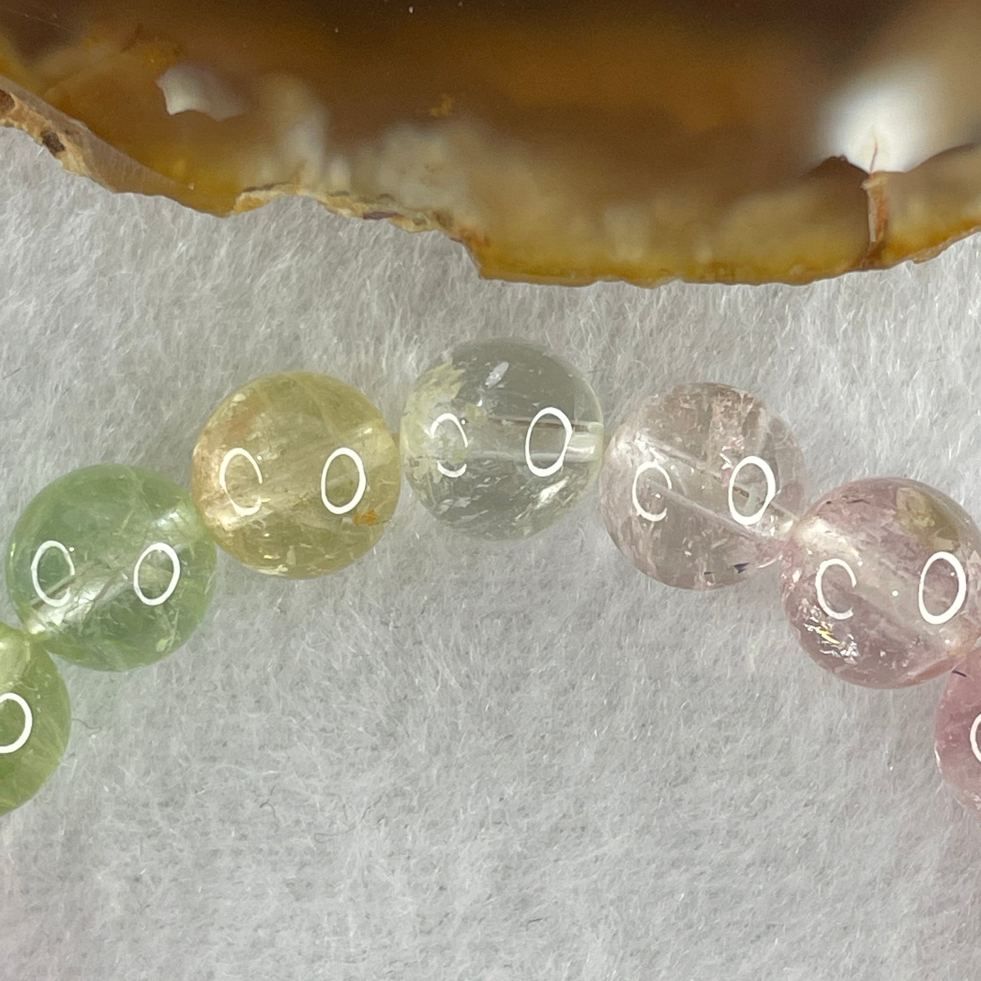 Very Good Natural Tourmaline Crystal Beads Bracelet 19.02g 14cm 8.6mm 20Beads - Huangs Jadeite and Jewelry Pte Ltd