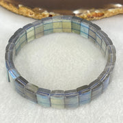 Good Grade Natural Labradorite Shou Pai Bracelet 27.816g 17.5cm 11.9 by 7.6mm 27pcs - Huangs Jadeite and Jewelry Pte Ltd