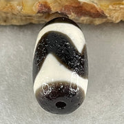 Natural Powerful Tibetan Old Oily Agate Tiger Tooth Daluo Dzi Bead Heavenly Master (Tian Zhu) 3.09g 19.4 by 10.2mm - Huangs Jadeite and Jewelry Pte Ltd